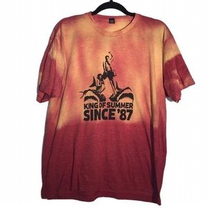 XL Acid Wash Distressed Red Shark Week Summer Tee